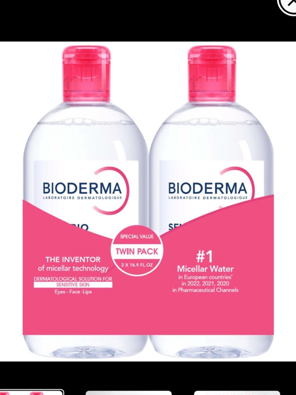 Bioderma Sensibio H2O Micellar Water Twin Pack - 2x500ml. New!